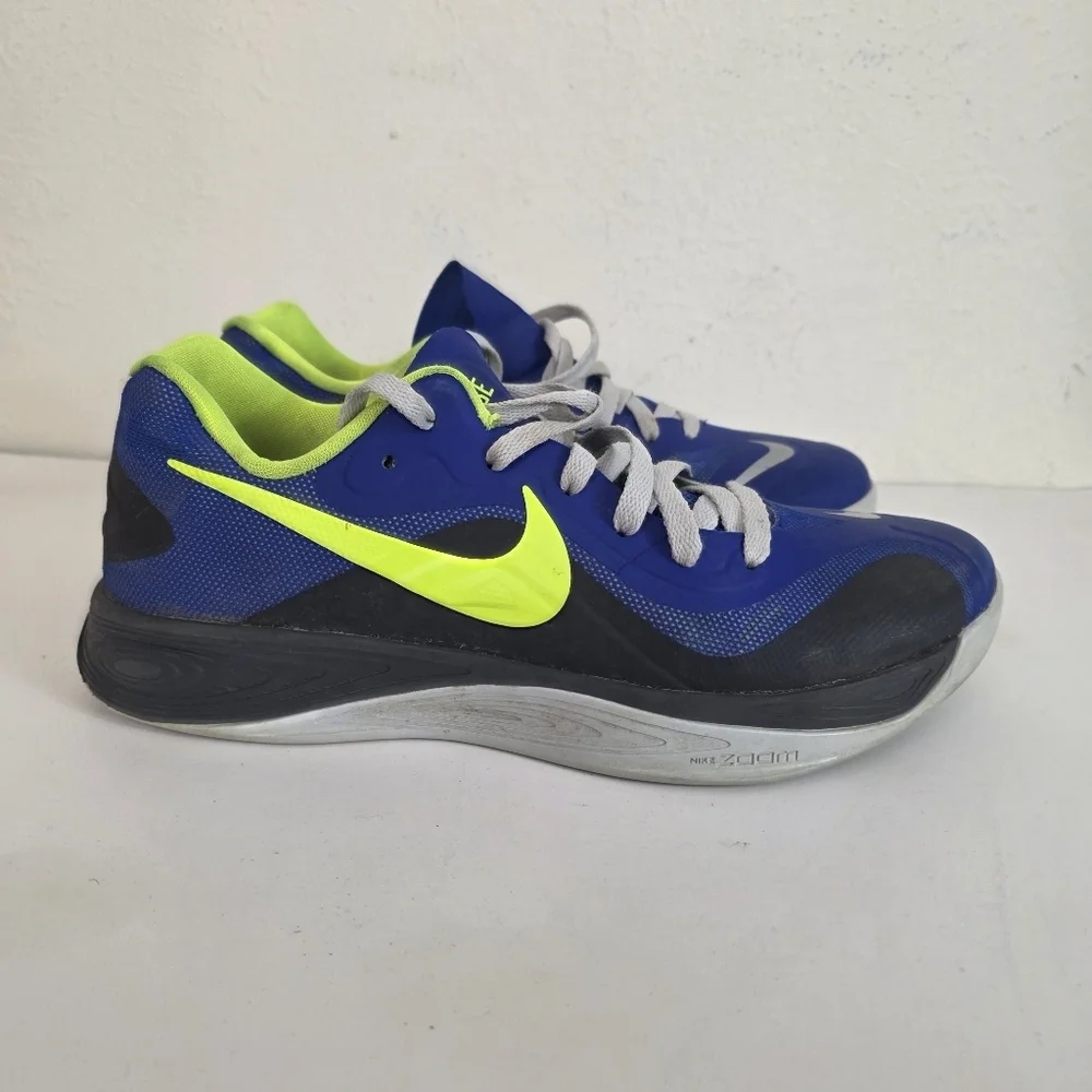 VTG Nike Zoom Hyperfuse Low Men's 9 Blue Volt Basketball Shoes 555034-402